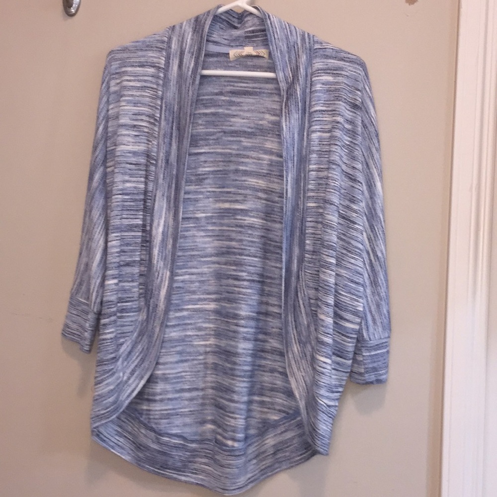 Blue Slashed Soft Cardigan